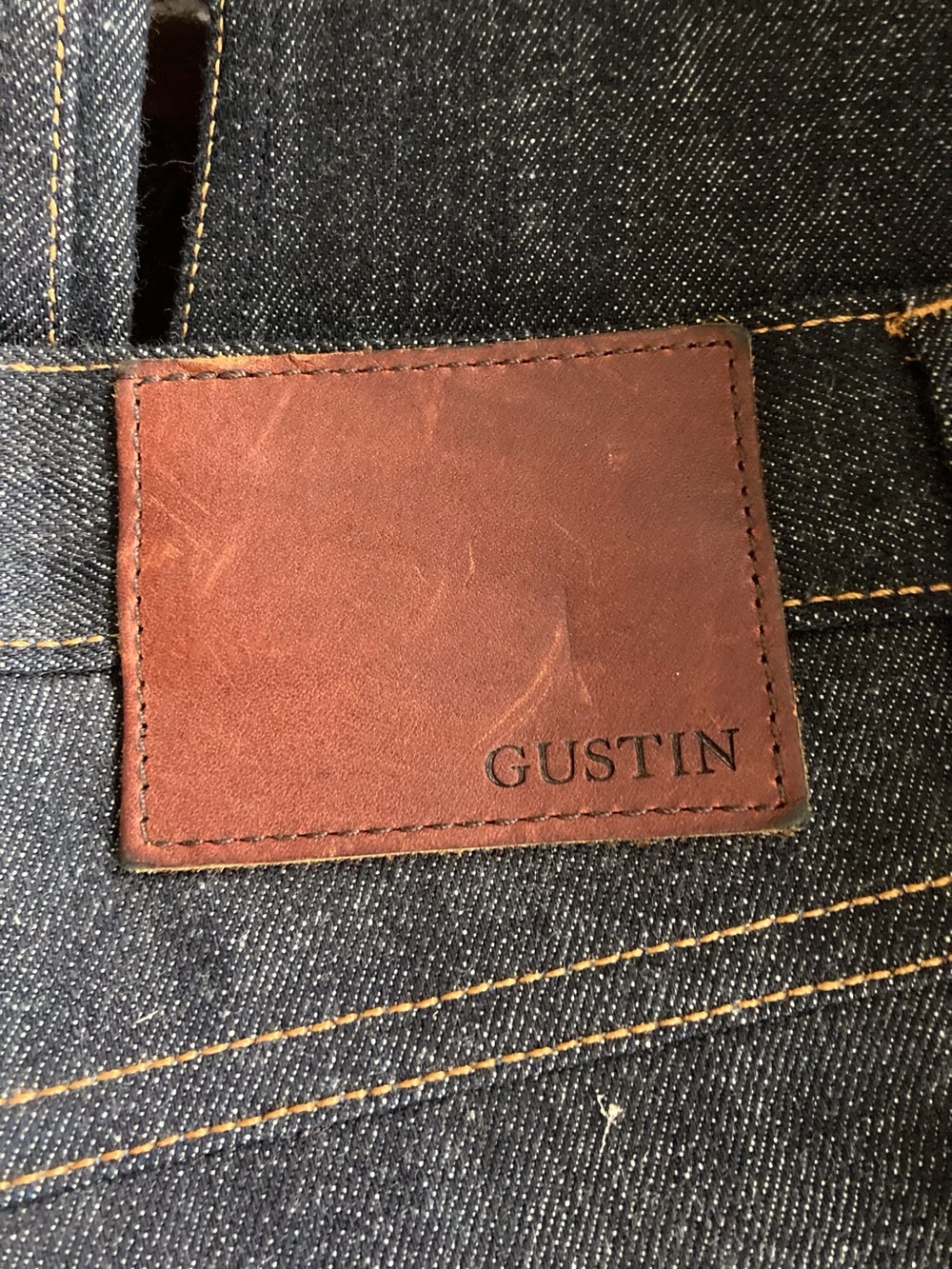 Gustin Men’sRaw Selvedge Japanese Denim Jeans #203 Blue14, ButtonFly USA 29 NWOT
